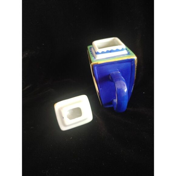 2002 Vivian Chan Collectible Tiny Tea Pot With Sun Flower and Gold Trim - Picture 6 of 9